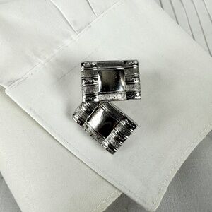 Vintage Cuff Links Sterling Fronts Mid Century Modern Prom Wedding Groom